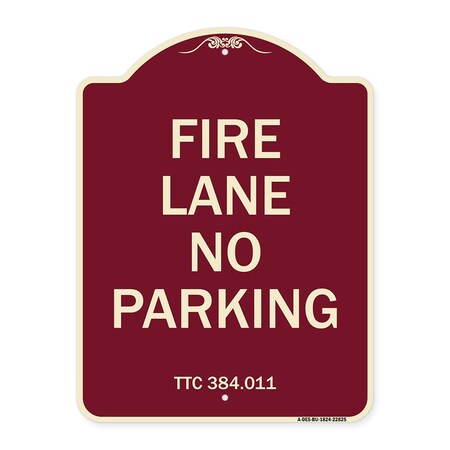 Signmission Texas Fire Lane No Parking Heavy-Gauge Aluminum Architectural Sign, 18" L, 24" H, BU-1824-22825 A-DES-BU-1824-22825